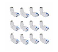 Paquete de 12 válvulas de retención de codo macho con rosca macho de 1/8" x conexión rápida de 1/4" for filtros de agua y sistemas de ósmosis inversa.