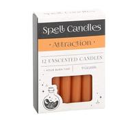 Paquete de 12 velas de hechizos de atracción naranja para rituales y cambio positivo | Suministros de magia de hierbas y velas mágicas