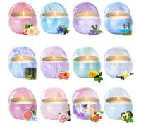Paquete de 12 velas perfumadas, 2.5 onzas, 240 horas, velas a granel para mujeres, velas de cera de soja, regalos para el día de la madre, cumpleaños, aniversario, fiesta, yoga, Navidad