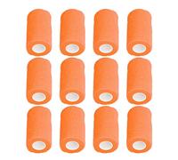 Paquete de 12 Vendajes Autoadhesivos, 78.74 Pulgadas, Vendaje Impermeable, Rollos de Vendaje Cohesivo Transpirable, Cinta Autoadhesiva Elástica, Envoltura de Látex Natural, Envoltura(Naranja)