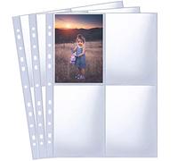 Paquete de 120 Fundas Fotográficas A4 de 960 Bolsillos Para Carpetas de Anillas A4 2/3/4, 4 Compartimentos, Protector Fotográfico de 4 Bolsillos de Doble cara,Fotoalbum Nachfüllseiten (109x153 mm)