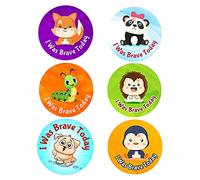 Paquete de 120 pegatinas Bravery para niños (30 mm), impermeables, autoadhesivas, para médicos, pegatinas para niños, calcomanías valientes para niños, profesores de primaria Packwith®