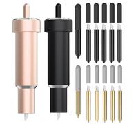 Paquete de 14 cuchillas de punta fina de alta calidad, 2 carcasas y 12 cuchillas, compatible con Cricut Maker 3/Maker/Explore 3/Explore Air 2/Air/One, carcasa de hoja de punta fina para cortar cortes