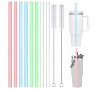 Paquete de 14 pajitas de repuesto de silicona para vaso Stanley de 40 onzas y 30 onzas, botella de agua grande, pajitas de silicona reutilizables de 12 pulgadas para accesorios de copa Stanley, jarra