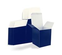 Paquete de 140 cajas de regalo azules de 15,5 x 12 x 13,5 cm, cajas de presentación cuadradas, fáciles de montar, cajas de regalo, a granel, papel de regalo, cumpleaños, boda, cajas de embalaje,