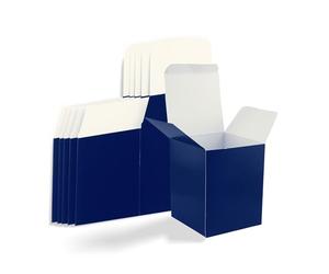 Paquete de 140 cajas de regalo azules de 15,5 x 12 x 13,5 cm, cajas de presentación cuadradas, fáciles de montar, cajas de regalo, a granel, papel de regalo, cumpleaños, boda, cajas de embalaje,