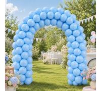 Paquete de 140 globos de látex azul claro de 12 pulgadas para bodas, baby shower, cumpleaños, despedidas de soltera, graduaciones, fiestas de compromiso