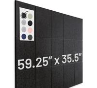 Paquete de 15 azulejos de fieltro de 30 cm x 30 cm + adhesivo extraíble, Azulejos de corcho grandes alternativos, tablero de corcho, tablero de anuncios grande, paneles de pared, tablero de pines