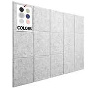 Paquete de 15 azulejos de fieltro de 30 cm x 30 cm + adhesivo extraíble, Azulejos de corcho grandes alternativos, tablero de corcho, tablero de anuncios grande, paneles de pared, tablero de pines