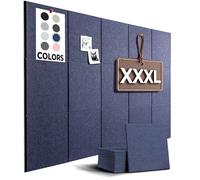 Paquete de 15 azulejos de fieltro de 30 cm x 30 cm + adhesivo extraíble, Azulejos de corcho grandes alternativos, tablero de corcho, tablero de anuncios grande, paneles de pared, tablero de pines