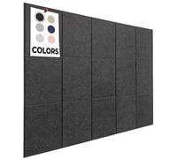 Paquete de 15 azulejos de fieltro de 30 cm x 30 cm + adhesivo extraíble, Azulejos de corcho grandes alternativos, tablero de corcho, tablero de anuncios grande, paneles de pared, tablero de pines