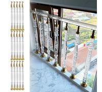 Paquete de 15 husillos acrílicos transparentes, balaustres de 6 cm de diámetro para interiores y columnas, 110 cm / 43.25in de alto, inclinados, fáciles de instalar