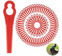 Paquete de 150 cuchillas de repuesto de plástico rojo para desbrozadora, accesorios de corte duraderos para desbrozadora a batería, compatib