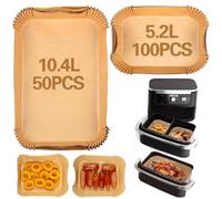 Paquete de 150 papeles de horno para freidora de aire caliente Ninja AF500EU AF500EUCP, Cecotec 9000, 100 piezas de papel rectangular para freidora de aire de 5,2 L, 50 piezas para freidoras de aire