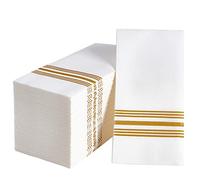 Paquete de 150 toallas de baño desechables, servilletas decorativas de baño, suaves y absorbentes, toallas de mano de papel desechables para cenas, cocina, fiestas, bodas, fiestas de Navidad