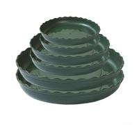 Paquete de 16 bandejas de goteo de plástico para plantas, para macetas, platillos de 10 pulgadas para gestión del agua de jardín interior y exterior, color negro (verde)