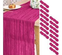 Paquete de 16 caminos de mesa de gasa de 10 pies de largo, semitransparente, rústico, bohemio, para boda, despedida de soltera, fiesta, decoración de banquetes (21.5 x 120 pulgadas)