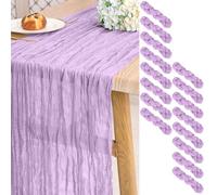 Paquete de 16 caminos de mesa de gasa de gasa de 10 pies de largo, color morado claro, bohemio, camino de mesa de boda, 21.5 x 120 pulgadas para boda, despedida de soltera, fiesta, decoración de