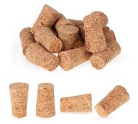 Paquete de 16 corchos de madera - Corchos naturales cónicos en blanco para botellas de vino, cerveza, licor - Tapón de madera a prueba de fugas, 22 x 35 x 17 mm