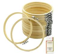 Paquete de 16 mini aros de bambú de 12,7 cm para bordado de punto de cruz, manualidades y costura