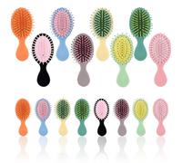 Paquete de 16 mini cepillos de pelo, regalos de viaje, mini cepillo de bolsillo pequeño para niñas, mujeres, niños y hombres