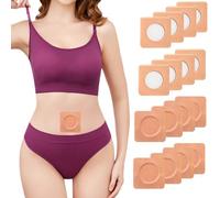 Paquete de 16 parches hipoalergénicos de aceite de ricino para ombligo, sin lavado, antifugas de aceite (aceite no incluido) color de la piel