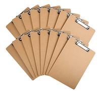 Paquete de 16 portapapeles de madera ecológica tamaño carta, 9 x 12.5 pulgadas, para papel A4, clip de perfil bajo con pestaña para colgar, para oficina, escuela, aula, hospital, viajes, fiesta, color