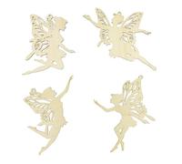 Paquete de 16 recortes de hadas de madera de 4 pulgadas sin terminar adornos colgantes de hadas para manualidades, etiquetas de regalo para decoración del hogar, fiesta, proyecto de manualidades