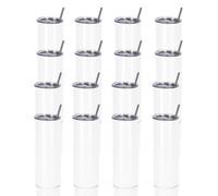 Paquete de 16 vasos delgados rectos de 20 onzas en caja de regalo individual Juego de vasos delgados de acero inoxidable a granel Vaso de viaje d