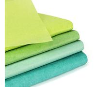 Paquete de 160 hojas de papel de seda, colores surtidos, para Navidad, cumpleaños, bodas, regalos, paquete de 35 x 50 cm, Serie verde