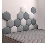 Paquete de 17 paneles de pared tapizados, despegar y pegar, panel de pared 3D, anticolisión, para pared, dormitorio/sala de estar, tapizado acolchado