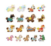 Paquete de 17 parches adhesivos bordados del año del caballo para decoración de fundas de teléfono con múltiples diseños de accesorios de teléfono de celebración