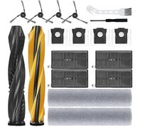 Paquete de 18 accesorios de repuesto para aspiradora Dreame Aqua10 Ultra Track Complete/Aqua10 Pro Track, 1 par de cepillos principales, 4 cepillos laterales, 4 filtros HEPA, 2 rodillos de fregona, 4