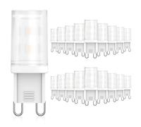 Paquete de 18 bombillas LED G9 de 2 W de repuesto para bombilla halógena G9 25W 20 W, G9 LED blanco cálido 2700 K, bombilla LED G9 de 230 V, CRI 85+, sin parpadeo, ángulo de 360 grados, no regulable