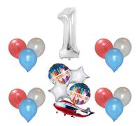 Paquete de 18 globos de aluminio y látex para decoración de fiesta de cumpleaños, globos de aluminio para recuerdos de fiesta de cumpleaños de niños (multicolor, número 1)