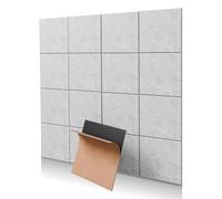 Paquete de 18 paneles acústicos cuadrados grises, 12 x 12 x 0.4 pulgadas, autoadhesivos