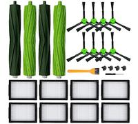 Paquete de 18 piezas de repuesto compatibles con iRobot Roomba i3 i3+ i7 i7+ i4 i6 i6+i8 i8+/Plus E5 E6 E7 J7 i5+j5+ I,E &J Series Aspiradora 2 juegos de cepillo de rodillo y 8 filtros y 8 cepillos
