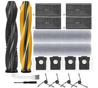 Paquete de 18 piezas de repuesto para robot aspirador Dreame Aqua10 Ultra Track Complete / Aqua10 Pro Track, 2 cepillos principales, 2 toallitas de rodillo, 4 filtros, 4 cepillos laterales, 4 bolsas