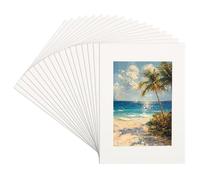 Paquete de 18 tapetes blancos de 5 x 7 pulgadas, tapete de 5 x 7 para fotos de 4 x 6, kit de tablero precortado, tapete reutilizable para fotos, fotos, obras de arte en acuarela