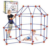 Paquete de 180 kits de construcción de fuertes para niños de 4, 5, 6, 7, 8 años en adelante, juguetes creativos de construcción STEM para castillos de bricolaje, túneles, tienda de campaña, regalo