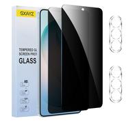 [Paquete de 2+2] Protector de pantalla de privacidad para Samsung Galaxy A07 5G, película de vidrio templado antiespía, reconocimiento de huellas dactilares, dureza 9H, antiarañazos, antihuellas