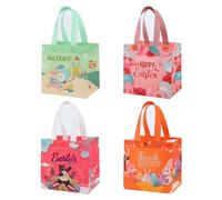 Paquete de 2/4/6/12 Bolsas de Regalo No Tejidas Pascua Con Asas Bolsas Tote Reutilizables Conejo Huevo Bolsas de Golosinas Plegables Para Búsqueda de Huevos Dulces Chocolate