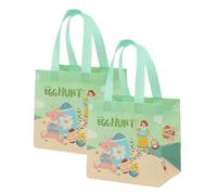 Paquete de 2/4/6/12 Bolsas de Regalo No Tejidas Pascua Con Asas Bolsas Tote Reutilizables Conejo Huevo Bolsas de Golosinas Plegables Para Búsqueda de Huevos Dulces Chocolate