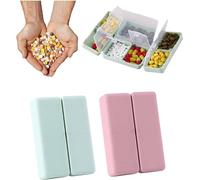 Paquete de 2/4 pastillero portátil con 7 compartimentos, organizador diario de píldoras, 7 compartimentos, pastillero portátil, organizador de píldoras de viaje, organizador de pastillas de