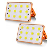 Paquete de 2 60W Foco Led Recargable T-SUN 120 COB 4 Modos Luz de Trabajo Foco LED Solar Recargable, Portátil Linternas, Luz de Trabajo Impermeable, Luz de Emergencia, para Camping, Bricolaje