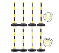 Paquete de 2 a 10 conos de señalización vial de 86 cm (34 pulgadas), con base de goma negra con peso, cadena de plástico, collares reflectantes desmontables(Red+White,8 posts)