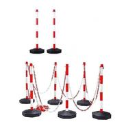 Paquete de 2 a 10 conos de señalización vial de 86 cm (34 pulgadas), con base de goma negra con peso, cadena de plástico, collares reflectantes desmontables(Yellow+Black,8 posts)