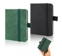 Paquete de 2 A7 Pequeño Bloc de Notas de Cuero,pequeño Cuaderno Cierre de Goma,Mini Cuaderno Pequeño A7,Adecuado para la Escuela, Oficina, actividades al Aire Libre, Regalo para Familiares y Amigos
