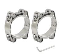Paquete de 2 abrazaderas de manguera de 40-50 mm con perno en T, abrazaderas de tubo ajustables resistentes de acero inoxidable 304 de doble cabeza de doble capa