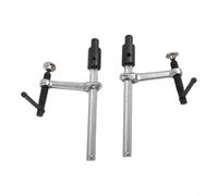 Paquete de 2 abrazaderas de sujeción de metal de acción rápida para bancos de carpintería con agujero de 16 mm, clip de escritorio, herramienta de torsión manual, color negro y plateado